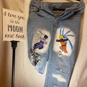 One of a kind hand painted Levi Jeans size 27